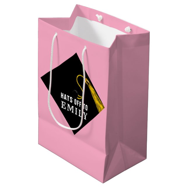 Sacola Para Presentes Média Graduação Rosa (Frente inclinada)