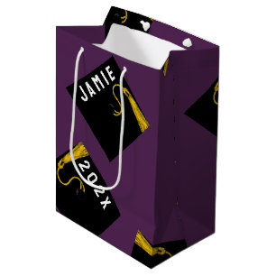 Sacola Para Presentes Média Graduação Roxa