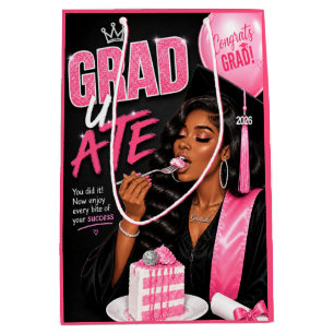 Sacola Para Presentes Média Graduada Você É Mulher Negra Rosa Graduação Negra