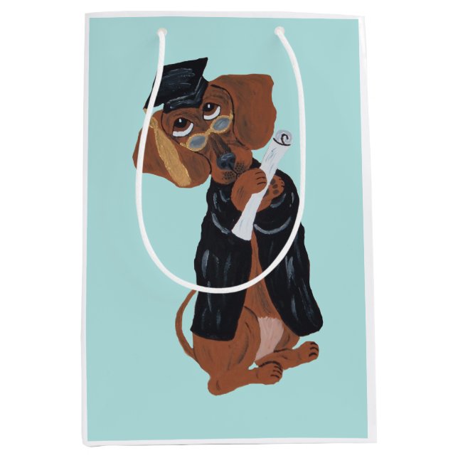 Sacola Para Presentes Média Graduado Dachshund (Frente)