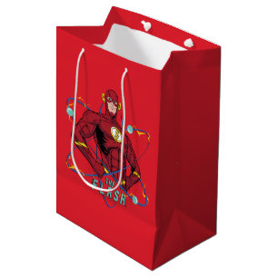 Sacola Para Presentes Média Gráfico Atômico Flash de Cartoon