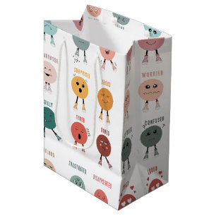 Sacola Para Presentes Média Gráfico de Emoções de Sentimentos Coloridos Bonito