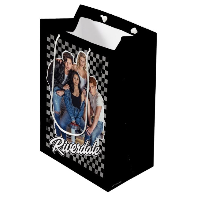 Sacola Para Presentes Média Gráfico do Grupo Riverdale Retro (Frente inclinada)