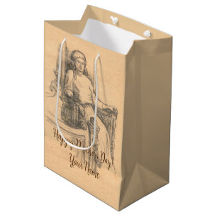 Sacola Para Presentes Média Gráficos de lápis de senhora no artesanato