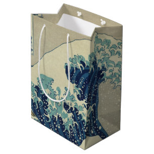 Sacola Para Presentes Média Grande Onda na Costa de Kanagawa por Hokusai