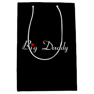 Sacola Para Presentes Média Grande Pai com o Red Heart Medium Gift Bag