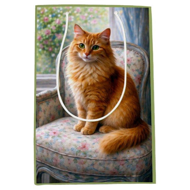 Sacola Para Presentes Média Granny’s Chair, Cat  (Frente)