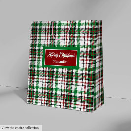 Sacola Para Presentes Média Green and Red Christmas Bags Monogram Holiday