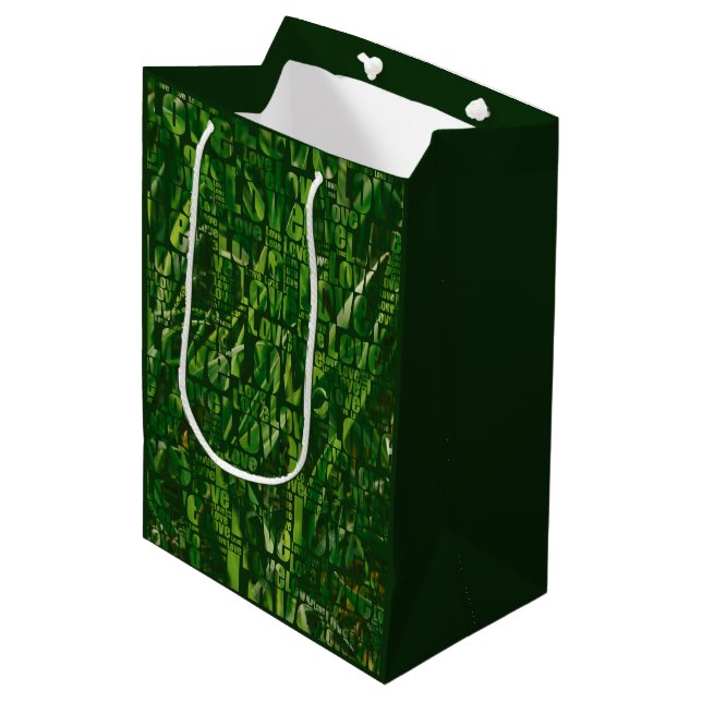 Sacola Para Presentes Média Green Love Lawn Care Service Medium Gift Bag (Frente inclinada)