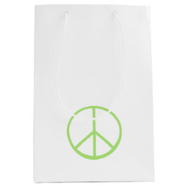 Sacola Para Presentes Média Green World Peace Sign Groovy Love Symbol
