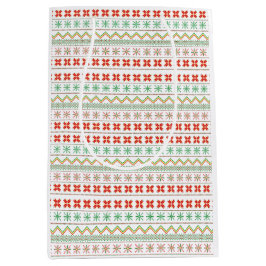 Sacola Para Presentes Média Green-Yellow-Red Pixel knit Pattern