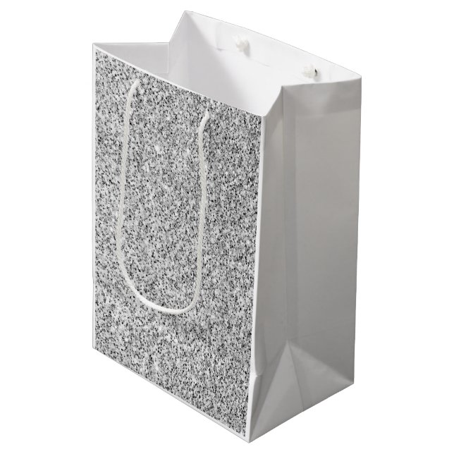 Sacola Para Presentes Média Grelhas de luz das cinzas de prata (Frente inclinada)