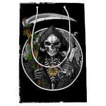 Grim Reaper Smoking Weed Meio assustador Gift Bag