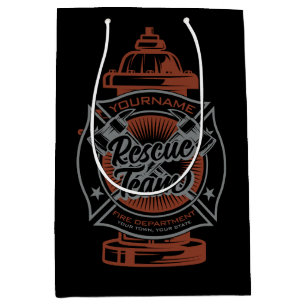 Sacola Para Presentes Média Grupo de Salvamento do Combatente de Incêndio