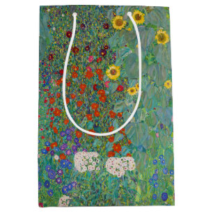 Sacola Para Presentes Média Gustav Klimt - Jardim do País com Girassóis
