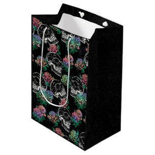 Sacola Para Presentes Média Habilidades e Rosas de Ombre Gótica Glam Pastel