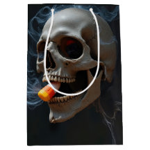 Halloween Birthday Skull Fumando um milho doce