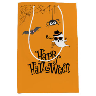 Sacola Para Presentes Média Halloween bonito e assustador