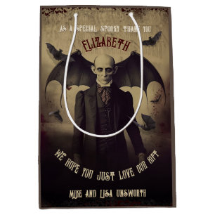Sacola Para Presentes Média Halloween Gótico Vitoriano Drácula