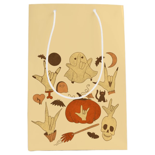 Sacola Para Presentes Média Halloween ILY - ASL Design (Frente)