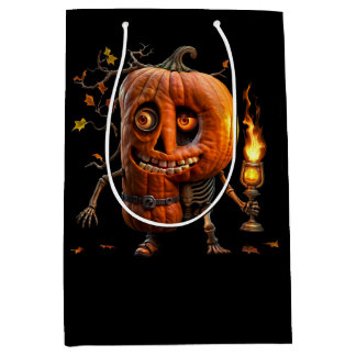 Sacola Para Presentes Média Halloween Pumpkin