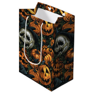 Sacola Para Presentes Média Halloween Pumpkin