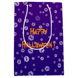 Sacola Para Presentes Média Halloween Skulls