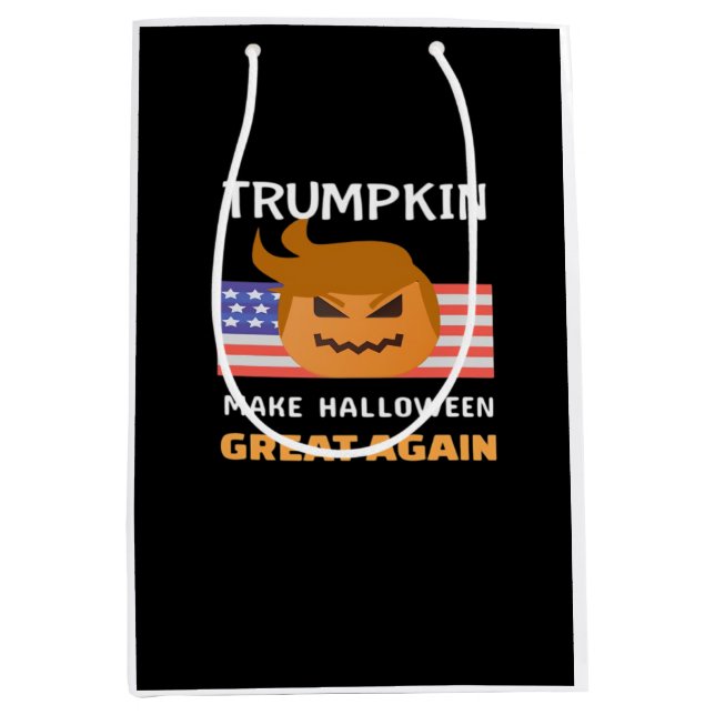 Sacola Para Presentes Média Halloween Trumpkin Classic (Frente)