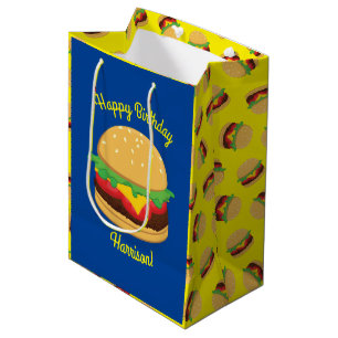 Sacola Para Presentes Média Hamburger Festa de aniversário Burger