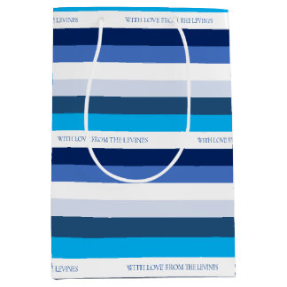 Sacola Para Presentes Média Hanukkah Stripe Personalizado