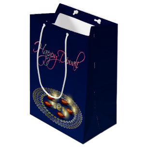 Sacola Para Presentes Média Happy Diwali Ganesha Rangoli - Média Gift Bag