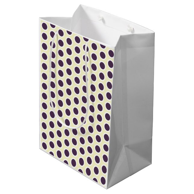 Sacola Para Presentes Média Happy Dots Gift Bag —Lemon & Plum (Gender-Neutral) (Verso inclinado)