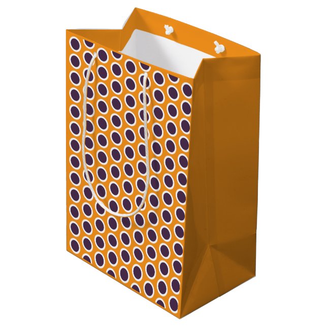 Sacola Para Presentes Média Happy Dots Gift Bag Orange & Plum (Gender-Neutral) (Verso inclinado)