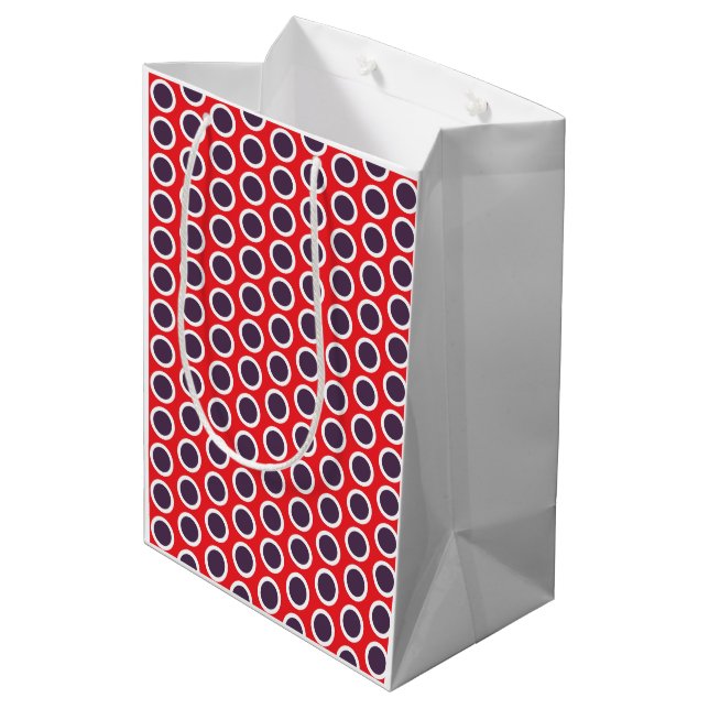 Sacola Para Presentes Média Happy Dots Gift Bag Red & Plum (Gender-Neutral) (Verso inclinado)