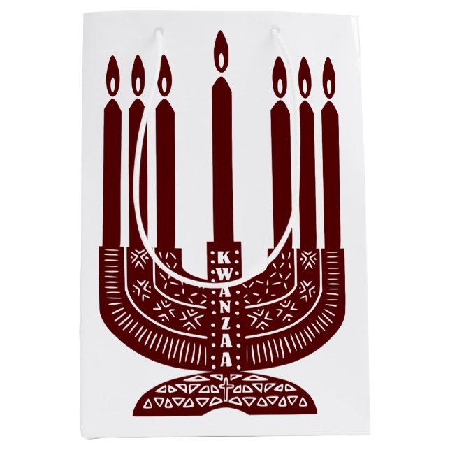 Sacola Para Presentes Média Happy Kwanzaa (Frente)