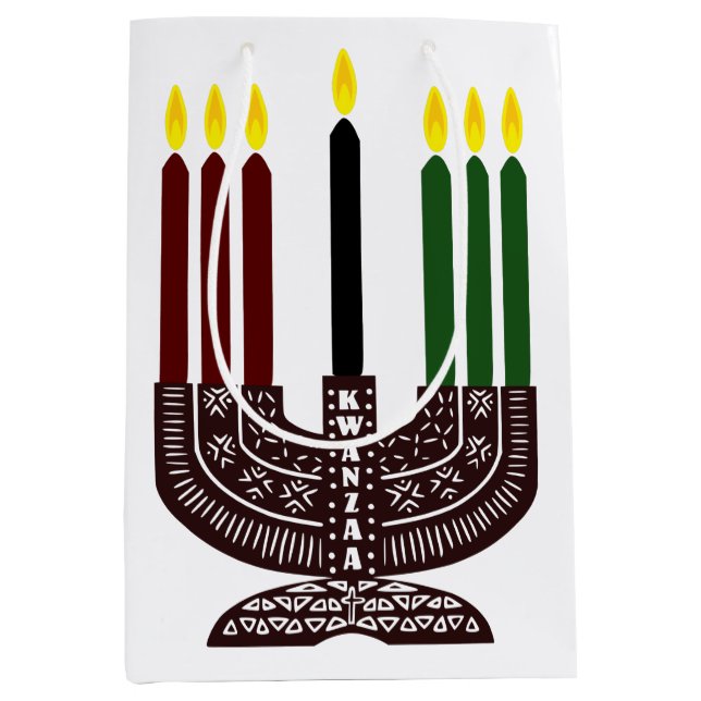 Sacola Para Presentes Média Happy Kwanzaa (Frente)