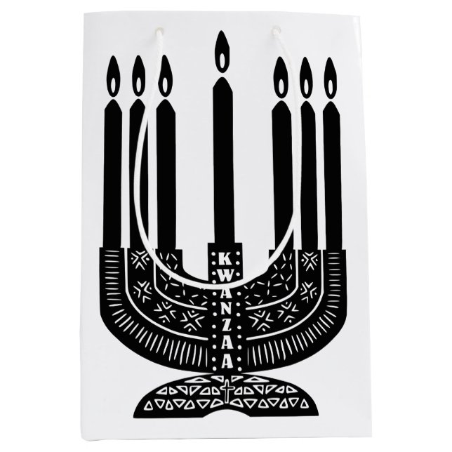 Sacola Para Presentes Média Happy Kwanzaa (Frente)