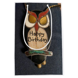 Sacola Para Presentes Média Hapyy Birthday Wise Owl