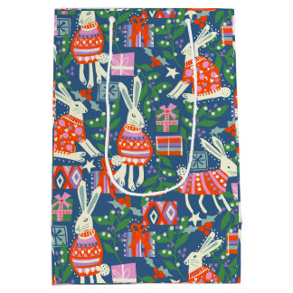 Sacola Para Presentes Média Hares de Feriado