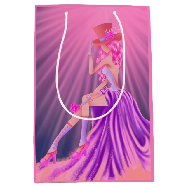 Sacola Para Presentes Média "Harmonia na Esteira" Uma Rainha Vapor Glamorosa (Frente)