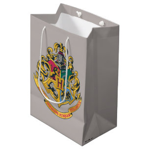 Sacola Para Presentes Média Harry Potter Brasão de Hogwarts - Cor Completa