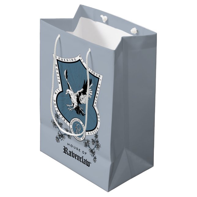 Sacola Para Presentes Média HARRY POTTER™ | Desenho Delicado RAVENCLAW™ Crest (Frente inclinada)