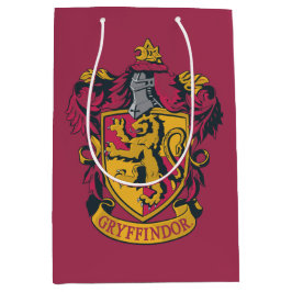 Sacola Para Presentes Média Harry Potter | Gryffindor Crest Dourado e Vermelho