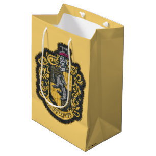 Sacola Para Presentes Média Harry Potter Hufflepuff Crest Patch