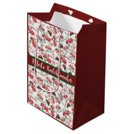 Sacola Para Presentes Média Havaiano Hibiscus Mele Kalikimaka Média Gift Bag