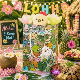 Sacola Para Presentes Média Hawaii Kawaii Luau todas as estrelas