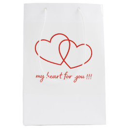 Sacola Para Presentes Média Heart Gift Bag