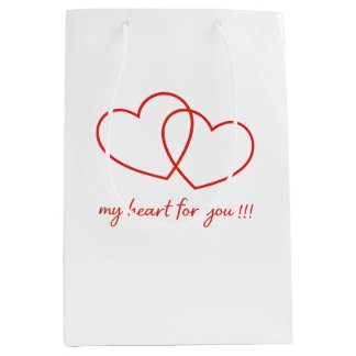 Sacola Para Presentes Média Heart Gift Bag
