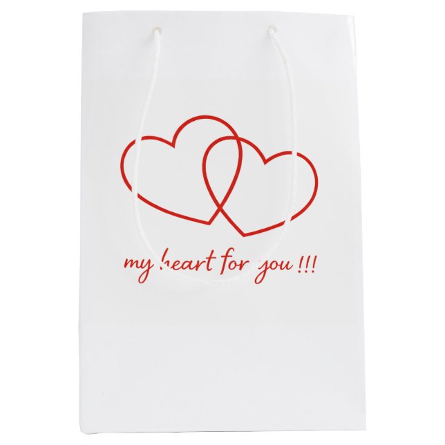 Sacola Para Presentes Média Heart Gift Bag (Frente)