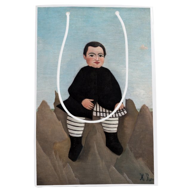 Sacola Para Presentes Média Henri Rousseau - Menino nas Rochas (Frente)